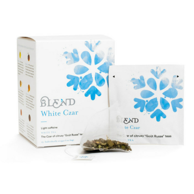 blend white czar fehér tea filteres